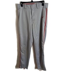 Nike Baseball Pants Small Gray Red Stripe Men’s
